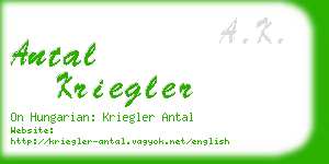 antal kriegler business card